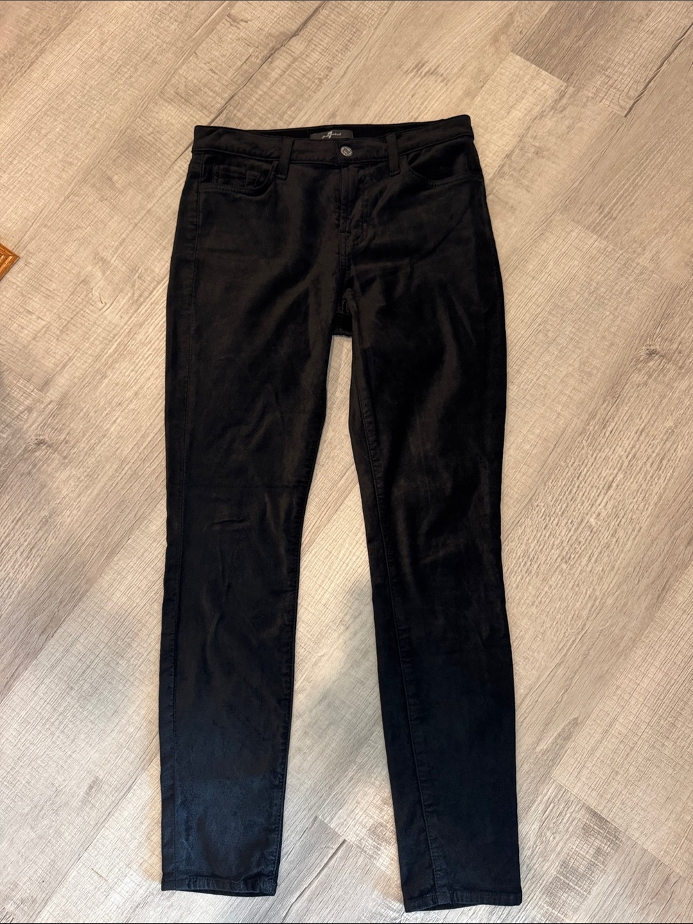 7 For All Mankind Black Ankle Skinny Pants velvet